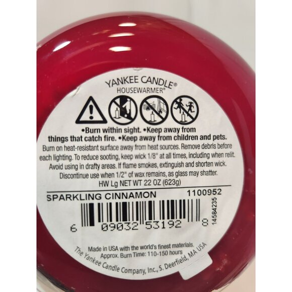 Yankee Candle Sparkling Cinnamon Glass Jar 22 OZ Candle - Picture 11 of 13